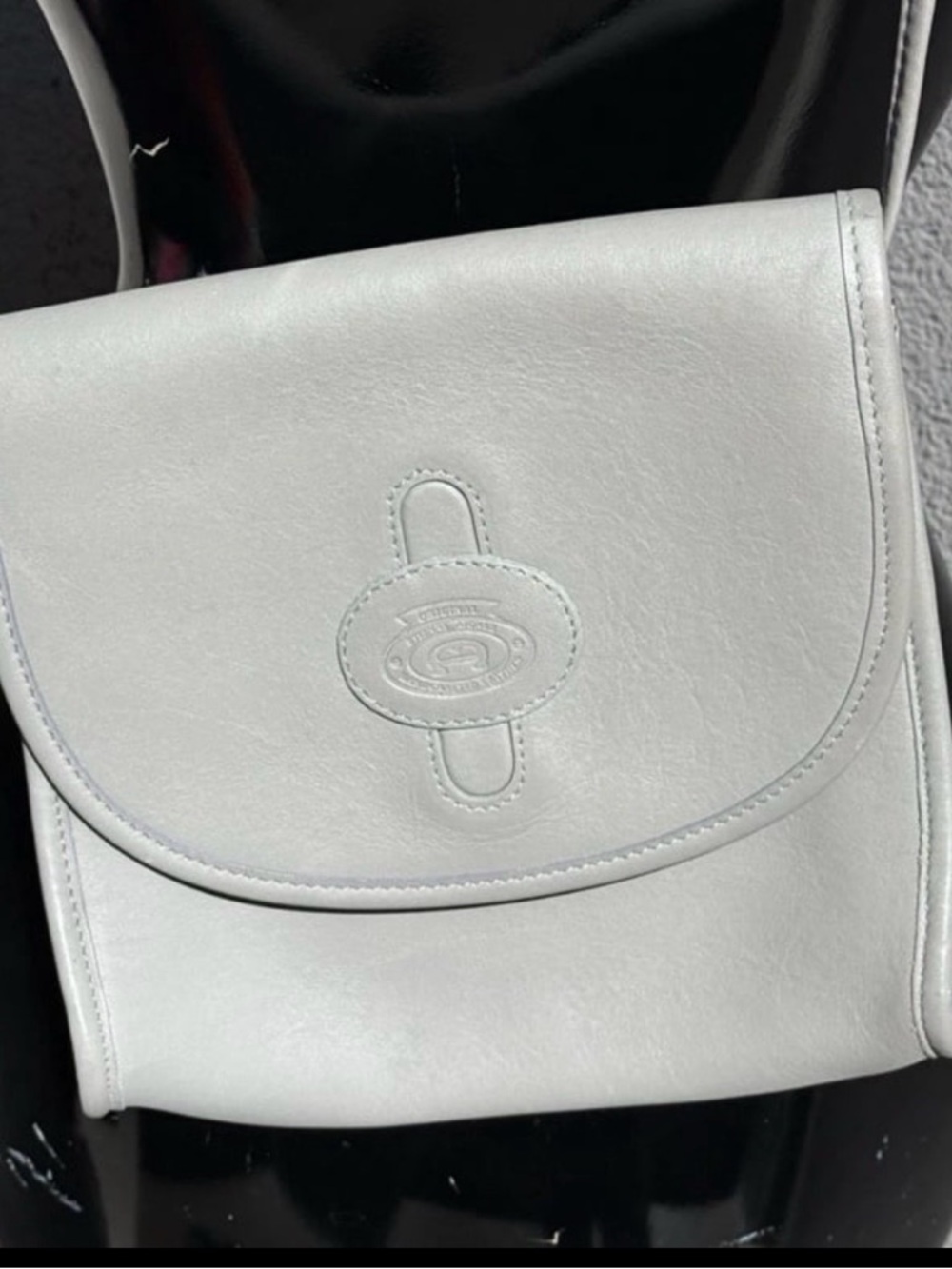 Vintage Original Eitenne Aigner Handcrafted Leather Grey Crossbody Purse